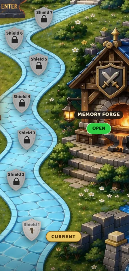 Real Faith Knight screen: the Foundation Road at 60-Fold.